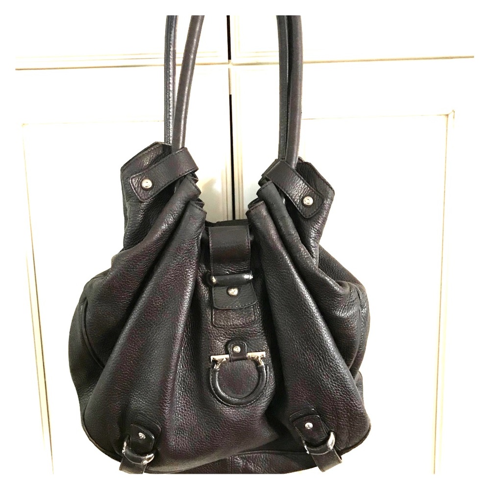 Salvatore Ferragamo brown lamb leather bag